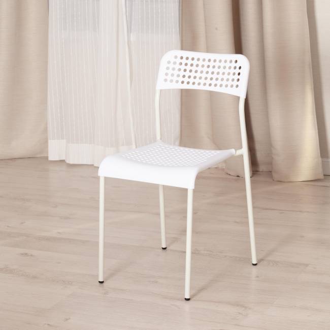 Стул ADDE (mod. C-049) / 1 шт. в упаковке металл/пластик, 39 х 49 х 78 см, White (белый) белый металл/пластик