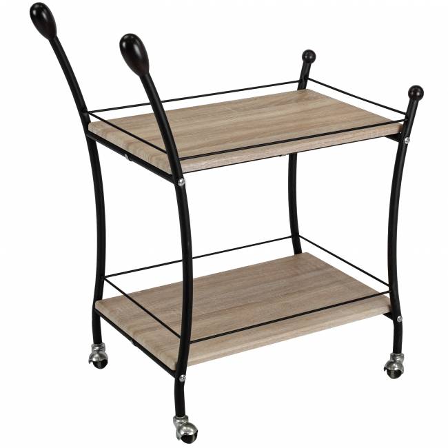 Стол сервировочный Марко дуб сонома/эбеновое дерево/черный Стол сервировочный Марко дуб сонома/эбеновое дерево/черный