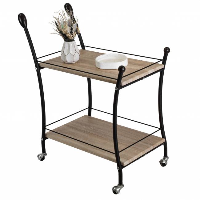 Стол сервировочный Марко дуб сонома/эбеновое дерево/черный Стол сервировочный Марко дуб сонома/эбеновое дерево/черный