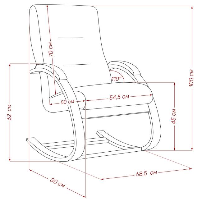 Кресло-качалка Leset Милано Слоновая кость V18 бежевый