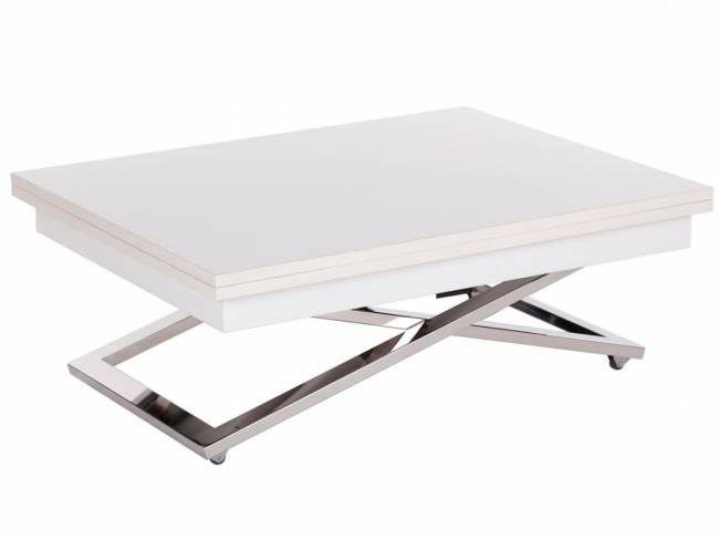 Стол-трансформер Левмар Cross D78/S79 белый/ опоры нерж.сталь