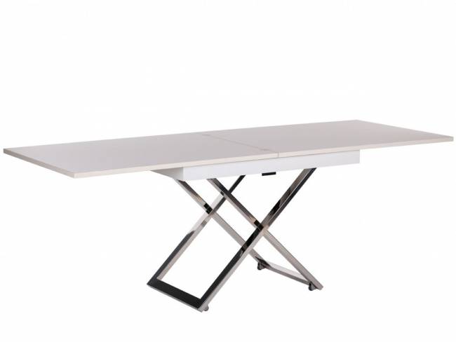 Стол-трансформер Левмар Cross D78/S79 белый/ опоры нерж.сталь