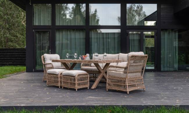 Обеденный комплект ALBERT из искусственного ротанга