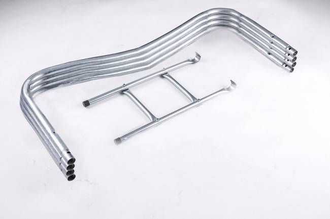 Батут "Atlas Sport", 312 см - 10ft BASIC (3 ноги) с внешней сеткой и лестницей GREEN