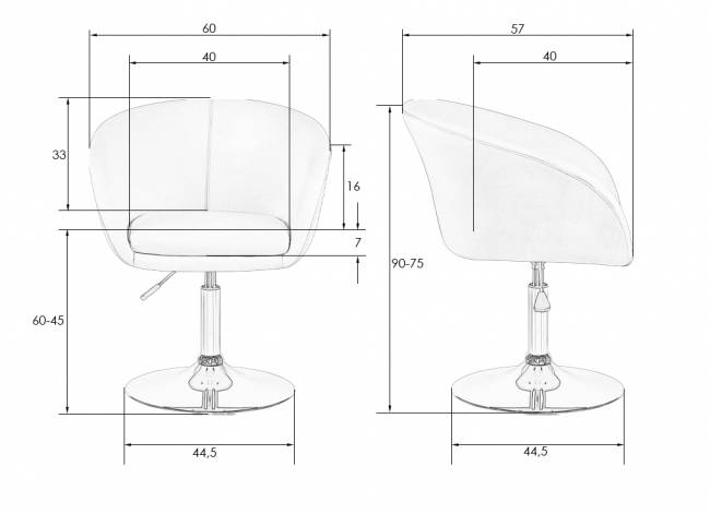 Кресло дизайнерское DOBRIN EDISON, чёрный