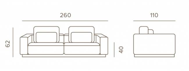 Диван модульный с подушками Don тик, бежевый 2600х1100х620 мм Диван модульный с подушками Don тик, бежевый 2600х1100х620 мм