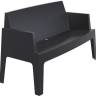 Диван пластиковый двухместный Box Sofa черный 1380x620x800 мм
