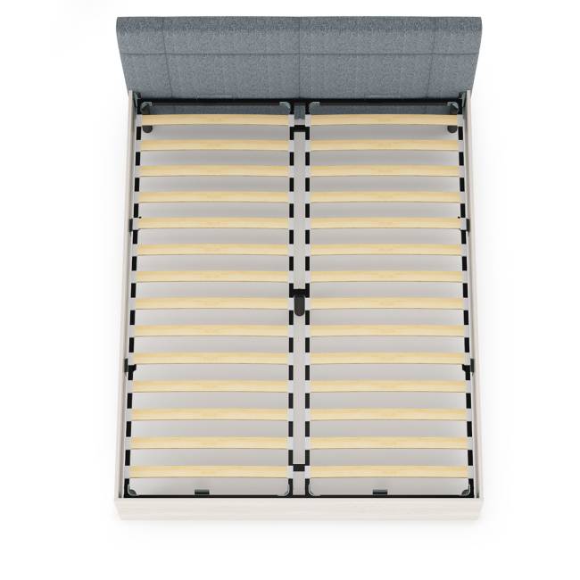 Двуспальная кровать с мягкой спинкой с ортопедическим основанием Ника цвет ясень анкор светлый Двуспальная кровать с мягкой спинкой с ортопедическим основанием Ника цвет ясень анкор светлый