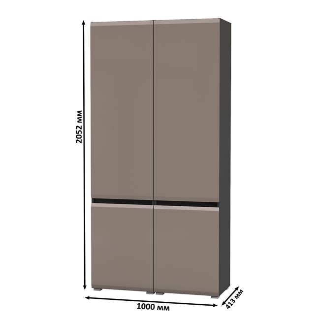 Два шкафа Сидней 13.200 цвет антрацит/МДФ веллюто капучино