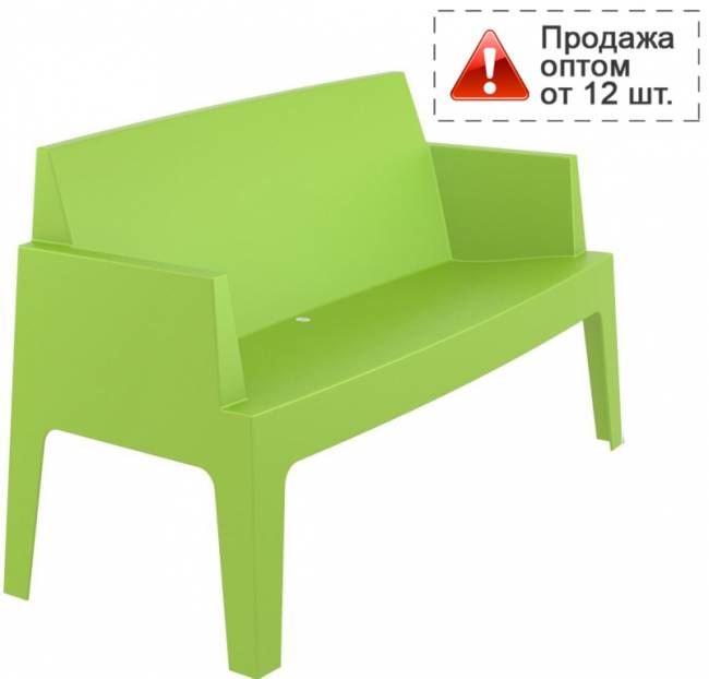 Диван пластиковый двухместный Box Sofa зеленый 1380x620x800 мм