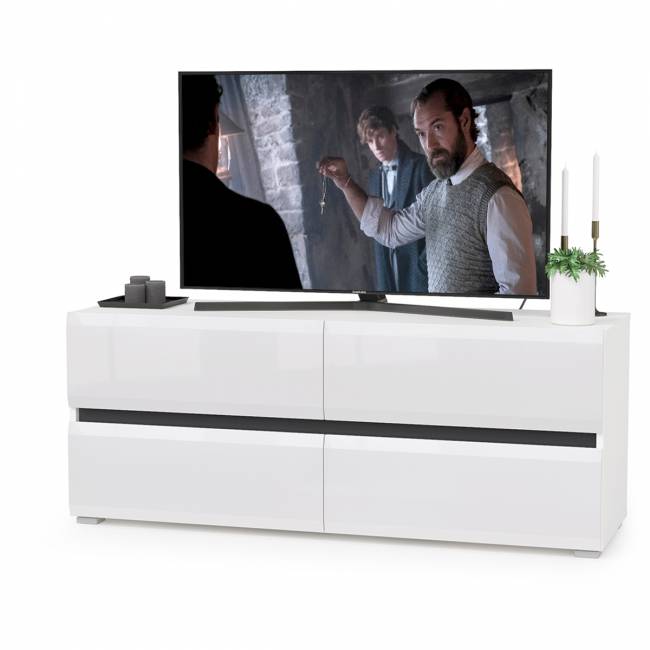 Сидней стенка для гостиной Комплектация № 40 цвет белый/чёрный/фасады МДФ белый глянец Сидней стенка для гостиной Комплектация № 40 цвет белый/чёрный/фасады МДФ белый глянец