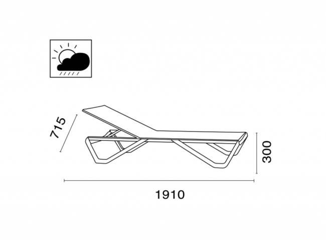 Шезлонг-лежак металлический Wave антрацит, белый 1910х715х300 мм Шезлонг-лежак металлический Wave антрацит, белый 1910х715х300 мм