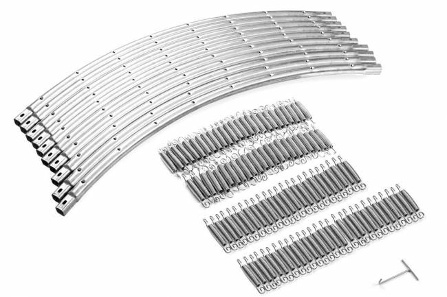 Батут "Atlas Sport", 312 см - 10ft BASIC (3 ноги) с внешней сеткой и лестницей BLUE