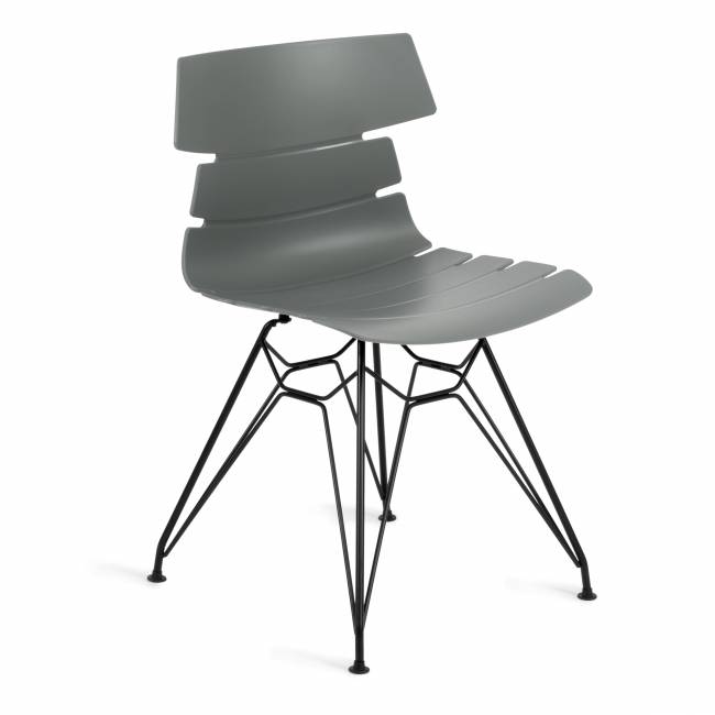 Стул HANSEN (mod. 622N) / 1 шт. в упаковке пластик/металл/эко кожа, 51х47х80 см, высота до сиденья 45 см, серый/черный серый/черный пластик/металл/эко кожа