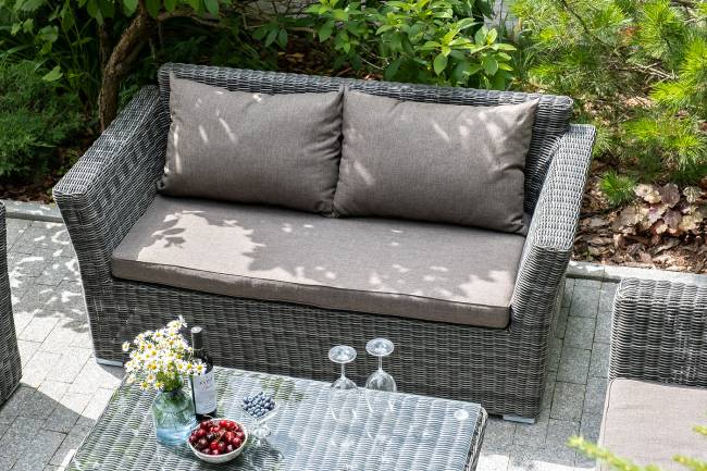 "Капучино" диван из искусственного ротанга двухместный, цвет графит "Капучино" диван из искусственного ротанга двухместный, цвет графит