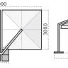 Зонт профессиональный двухкупольный 3х6 м Wood Double имитация ироко, слоновая кость 3000х6000 мм