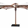 Зонт профессиональный четырехкупольный 6х6 м Galaxia Quattro Timber имитация ироко, слоновая кость 6000х6000 мм