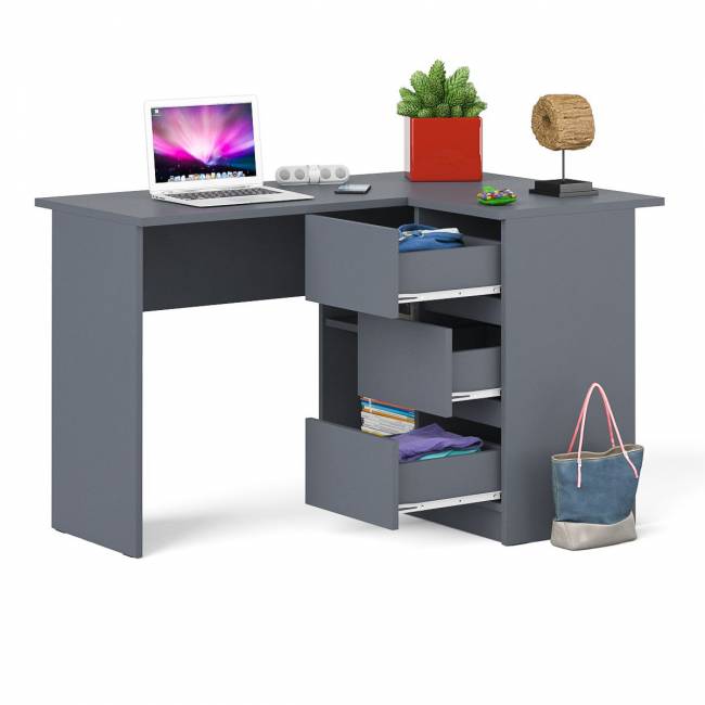 Угловой компьютерный стол Мори МС-16 правый цвет графит