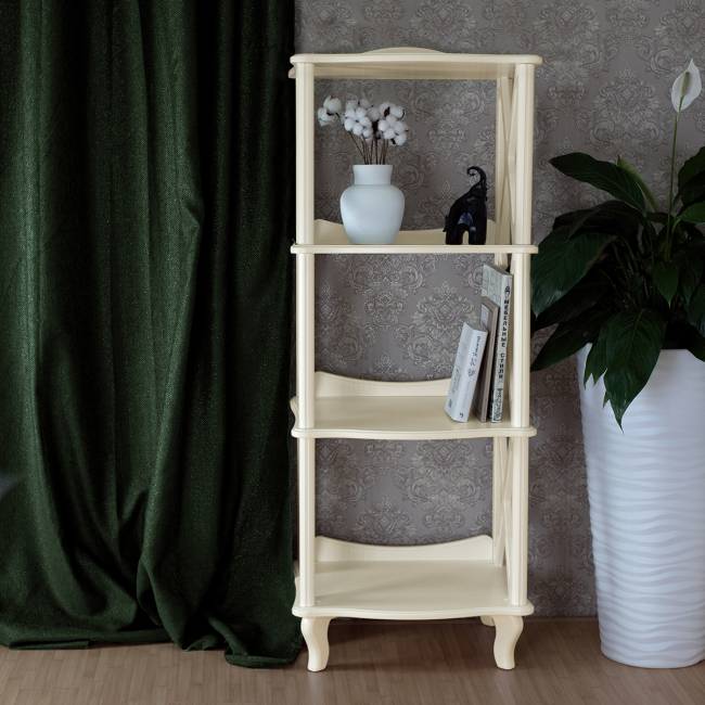 Этажерка-стеллаж Джульетта 3 уровня, дуб шампань Л