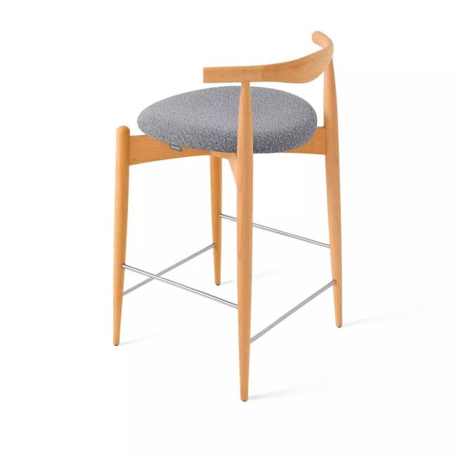 Стул Noble полубарный, массив бука - серый - бук светлый Стул Noble полубарный, массив бука - серый - бук светлый