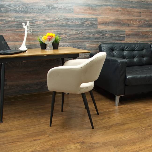 Стол Сканди К 100 орех с креслами Пичч велюр бежевый