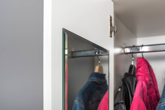 Два шкафа для одежды для молодёжной Торонто цвет белый шагрень/стальной серый