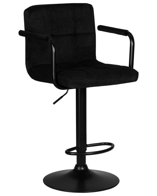 Стул барный DOBRIN KRUGER ARM BLACK, черный вельвет (LAR-E2041-52)