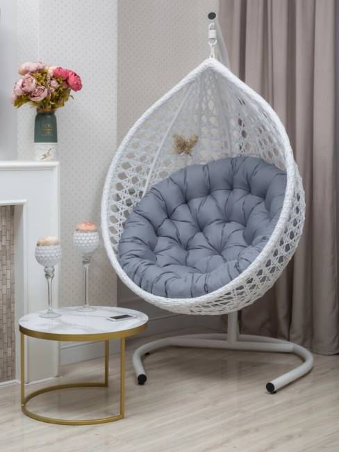 Подвесное кресло из искусственного ротанга "AF-412A-XL", белый Подвесное кресло из искусственного ротанга "AF-412A-XL", белый