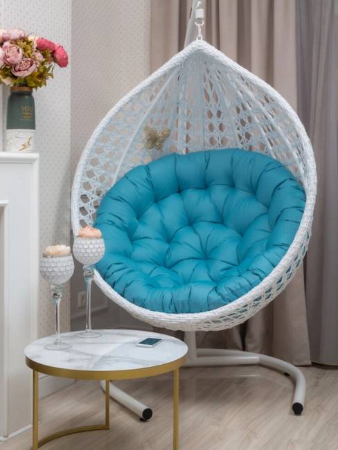 Подвесное кресло из искусственного ротанга "AF-412A-XL", белый Подвесное кресло из искусственного ротанга "AF-412A-XL", белый