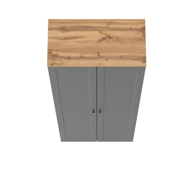 Шкаф двухдверный с полками Остин 16.307 цвет серый графит/дуб крафт золотой