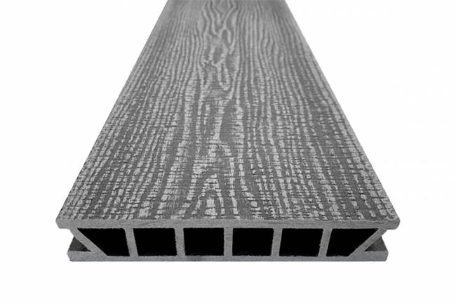 Террасная доска Deckron Woodlike 153*28*6000мм, серый 