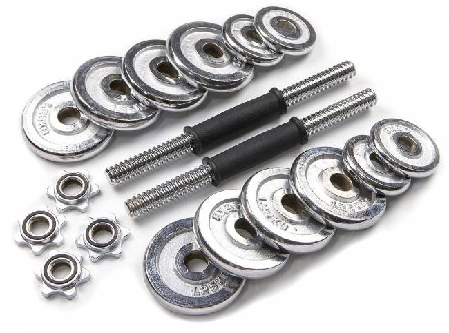 Набор гантелей хромированных "Atlas Sport" в чемодане 15 кг Набор гантелей хромированных "Atlas Sport" в чемодане 15 кг