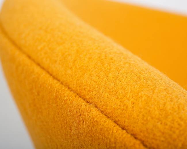 Кресло дизайнерское DOBRIN EMILY, желтая ткань AF13, хромированная сталь