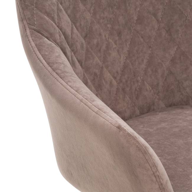 Стул с подлокотниками Leset Слим, каркас Черный, велюр Латте Латте Черный