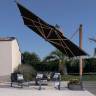 Зонт профессиональный 3х4 м Galileo Wood имитация ироко, черный 3000х4000 мм