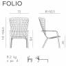 Лаунж-кресло пластиковое с подушкой Folio белый, зеленый 720х810-925х1130-1065 мм