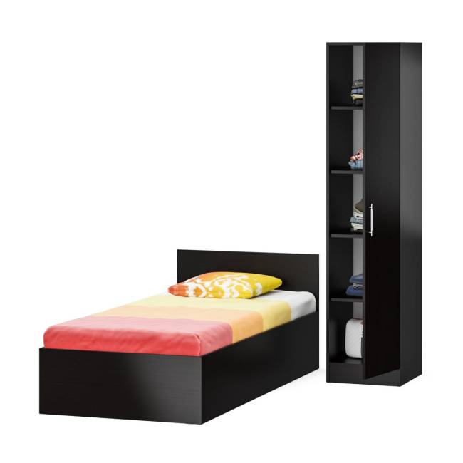 Кровать односпальная 900 с пеналом Стандарт цвет венге