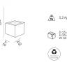 Кашпо пластиковое Iris Vase антрацит 500х500х500 мм