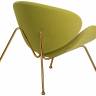 Кресло дизайнерское DOBRIN EMILY, светло-зеленая ткань AF3, золотое основание