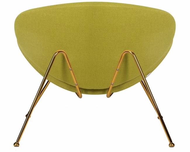Кресло дизайнерское DOBRIN EMILY, светло-зеленая ткань AF3, золотое основание