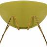 Кресло дизайнерское DOBRIN EMILY, светло-зеленая ткань AF3, золотое основание