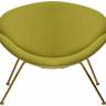 Кресло дизайнерское DOBRIN EMILY, светло-зеленая ткань AF3, золотое основание