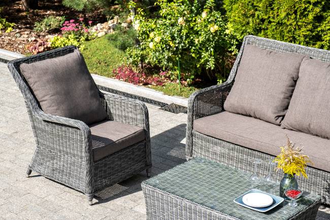 "Гляссе" лаунж-зона из искусственного ротанга, цвет графит "Гляссе" лаунж-зона из искусственного ротанга, цвет графит