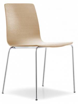 Стул деревянный Inga хромированный, беленый дуб 505х520х800 мм