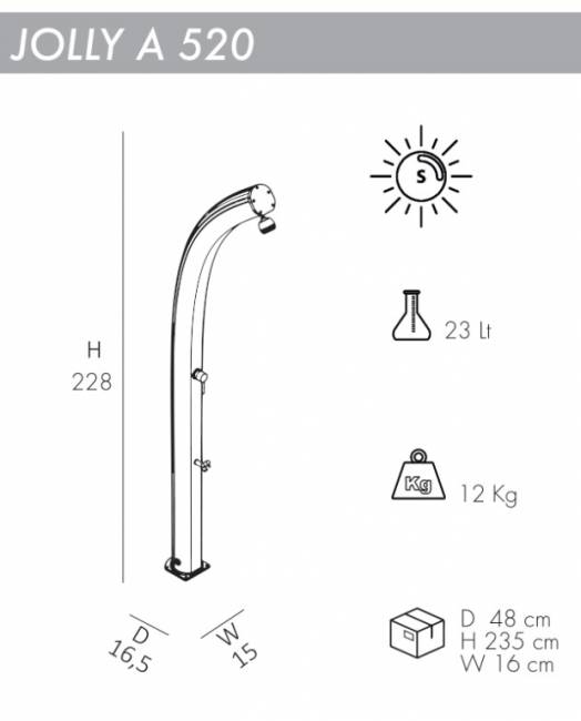 Душ солнечный Jolly A 520 165х150х2280 мм