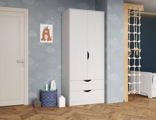 Шкаф для одежды Уна 13.327 цвет белый шкаф с двумя выдвижными ящиками Шкаф для одежды Уна 13.327 цвет белый шкаф с двумя выдвижными ящиками