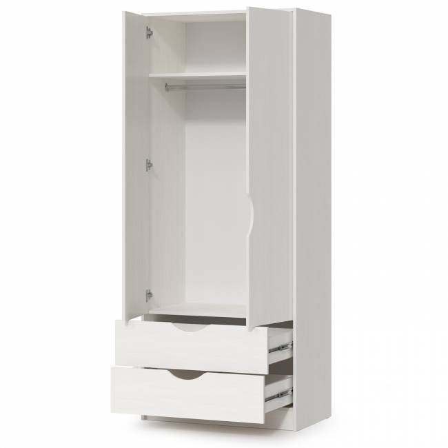 Шкаф для одежды Уна 13.327 цвет белый шкаф с двумя выдвижными ящиками Шкаф для одежды Уна 13.327 цвет белый шкаф с двумя выдвижными ящиками