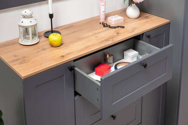 Стенка в прихожую Остин № 58 цвет серый графит/дуб крафт золотой Стенка в прихожую Остин № 58 цвет серый графит/дуб крафт золотой