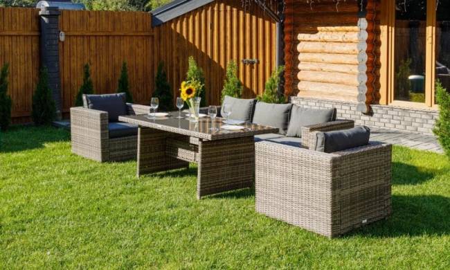 Комплект мебели KARL с обеденным столом (серый) Комплект мебели KARL с обеденным столом (серый)