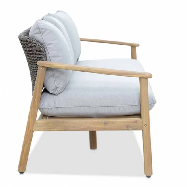 Диван деревянный трехместный с подушками Freeport песочный, угольный, серый 1955х771х740 мм